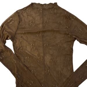 Ugerlove brown mesh sheer lace undershirt sz M